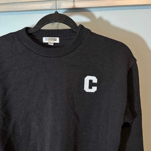 Edwards Andrew Rohan Navy Blue with Light Blue C Embroidered Varsity Sweater - Picture 2 of 9